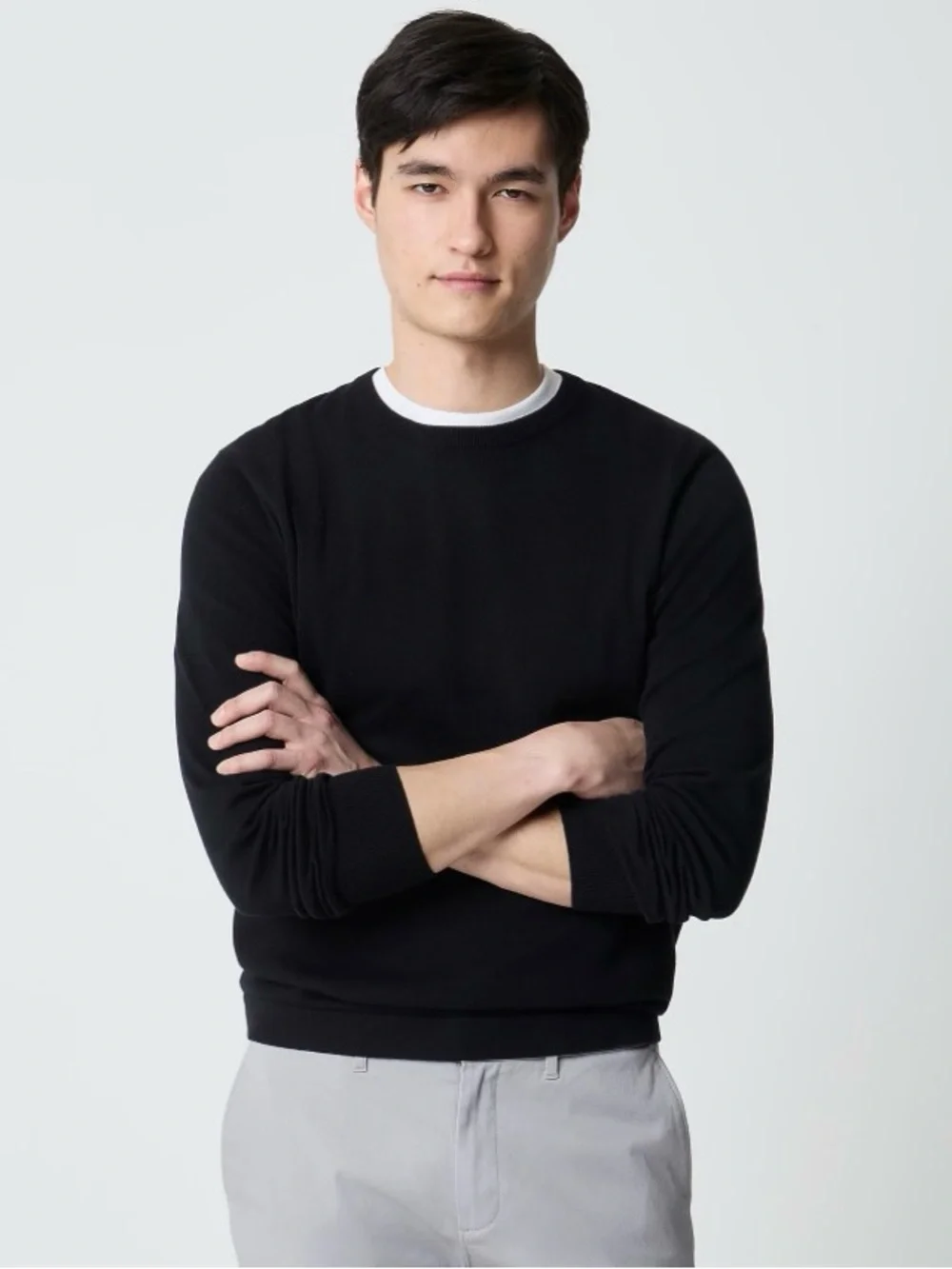 NWT J. Crew Cotton Crewneck Sweater-tee Black